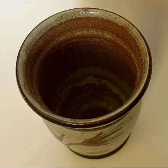 Vintage Handmade Stoneware Pottery Vase Natural Earth tones Boho - Picture 5 of 5